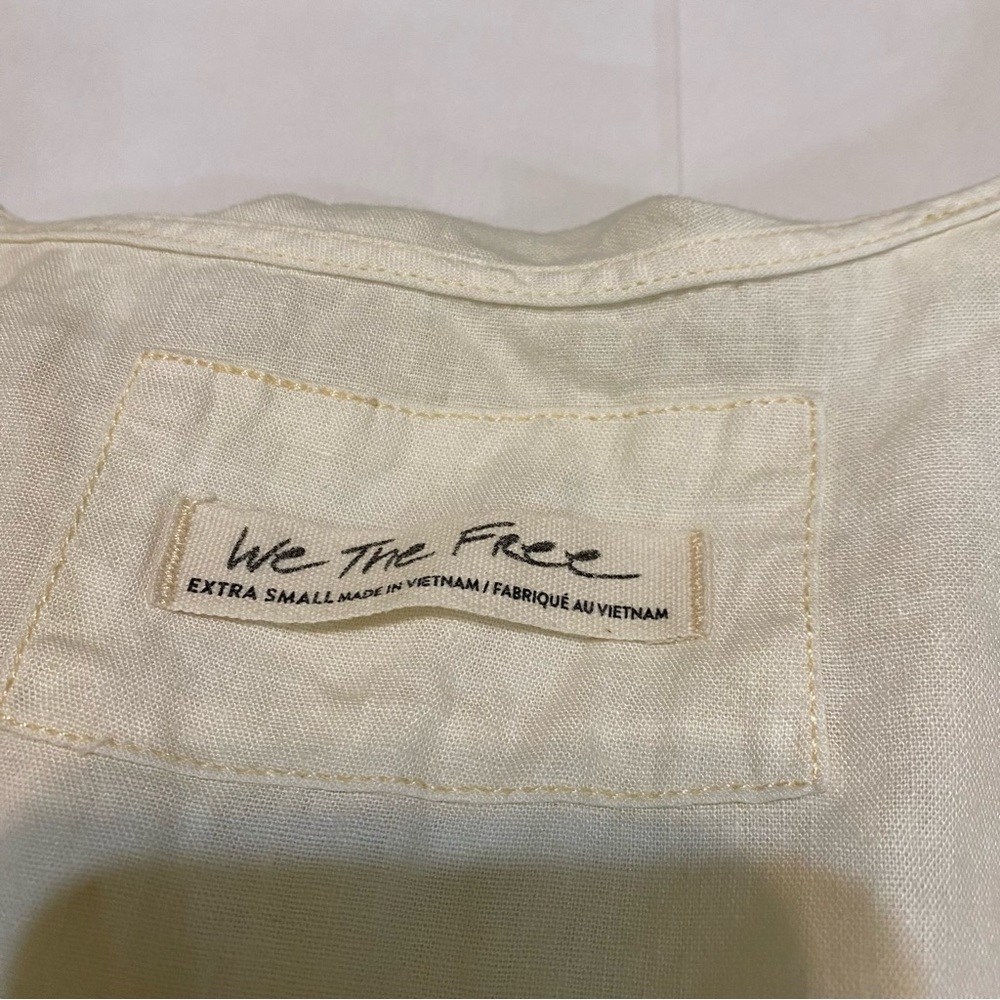 We The Free Cream Ruffled Bib Collar Blouse - Picture 6 of 16
